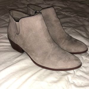 Gray ankle boots